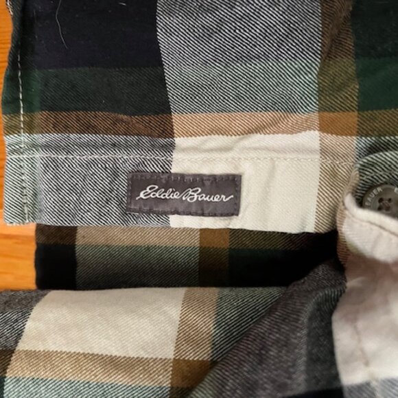 Eddie Bauer Plaid Shirt Long Sleeve Relaxed Fit Collared  Men's Large - Picture 6 of 7